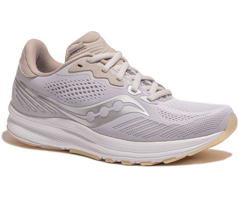 Beige Women's Saucony Ride 14 Running Shoes | KMIWF1358