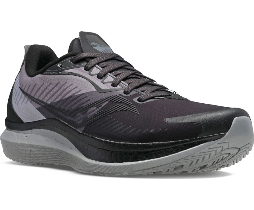 Black / Grey Women's Saucony Endorphin Speed 2 Runshield Running Shoes | MXJUW4932