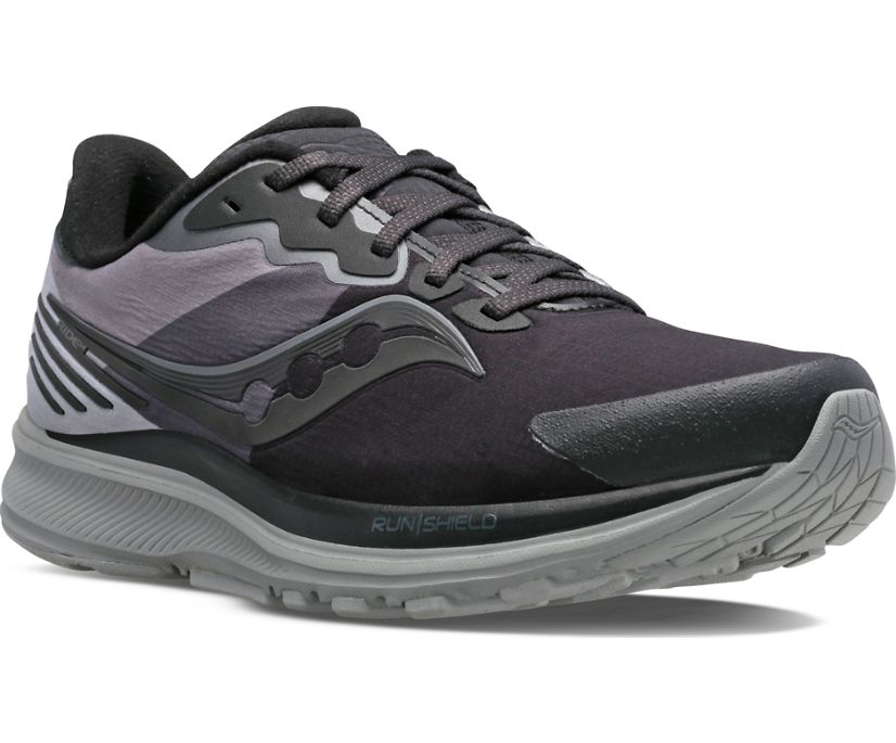 Black / Grey Women's Saucony Ride 14 Runshield Running Shoes | ZWQYS5186