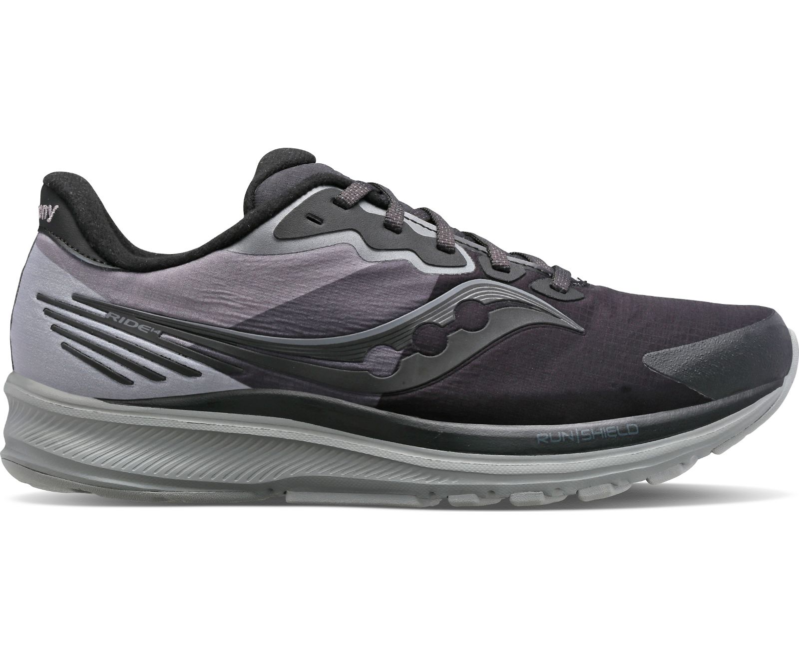 Black / Grey Women\'s Saucony Ride 14 Runshield Running Shoes | ZWQYS5186