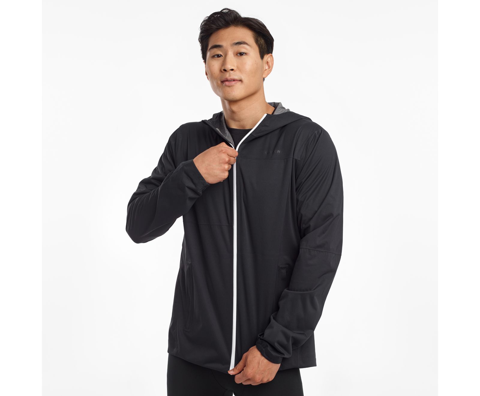 Black Men\'s Saucony Drizzle 2.0 Jackets | HSQIY6032