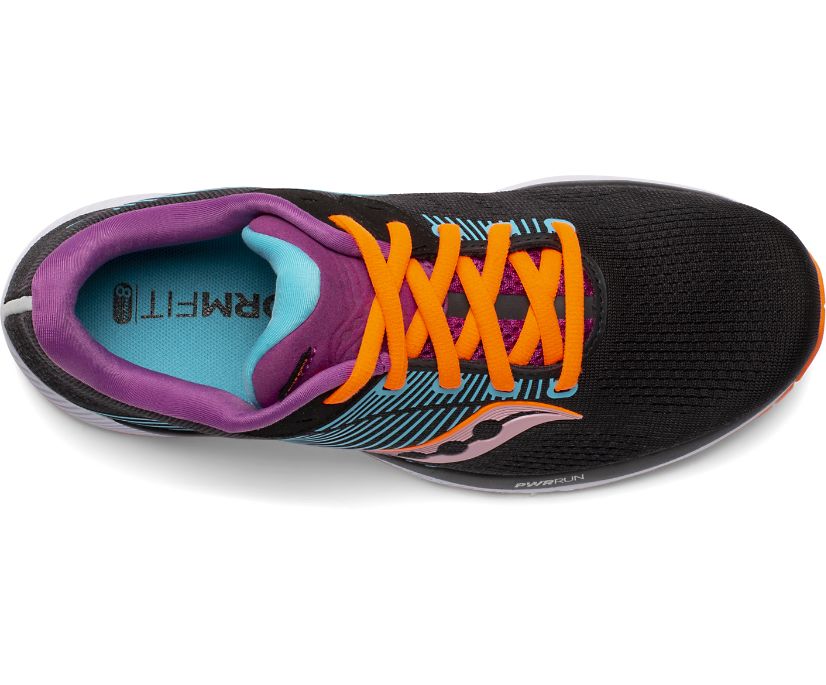 Black / Orange Women's Saucony Guide 14 Running Shoes | GHYKR5392