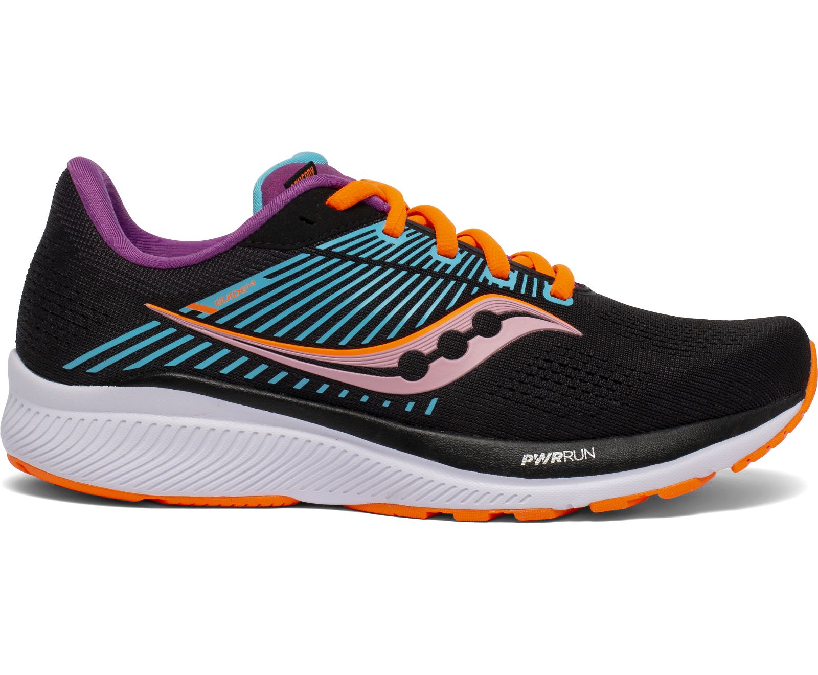 Black / Orange Women\'s Saucony Guide 14 Running Shoes | GHYKR5392