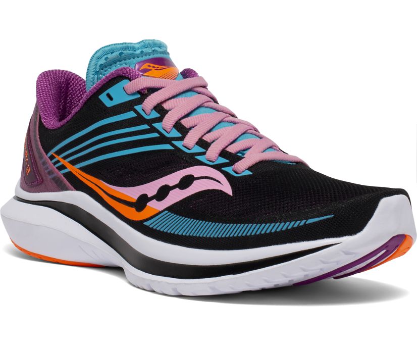 Black / Purple / Orange Women's Saucony Kinvara 12 Running Shoes | JBSIK3594