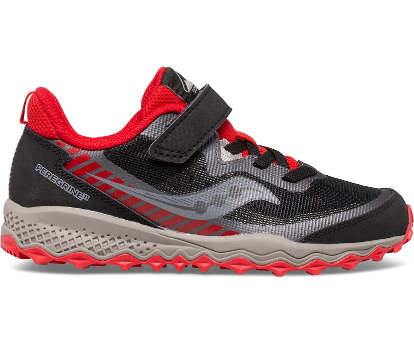 Black / Red Kids' Saucony Peregrine 11 Shield A/C Sneakers | WFTJQ7816