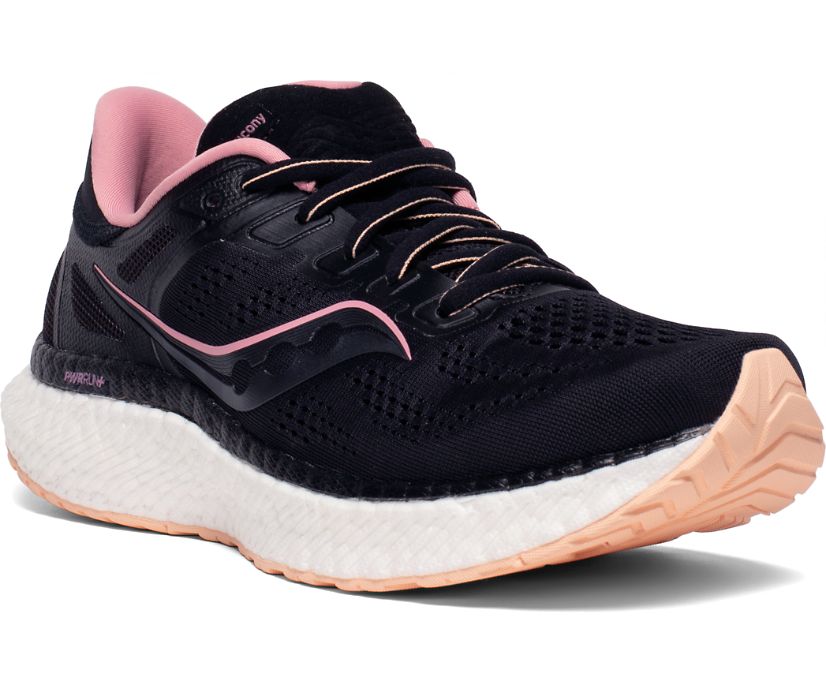 Black / Rose Women's Saucony Hurricane 23 Running Shoes | RUEWH6714