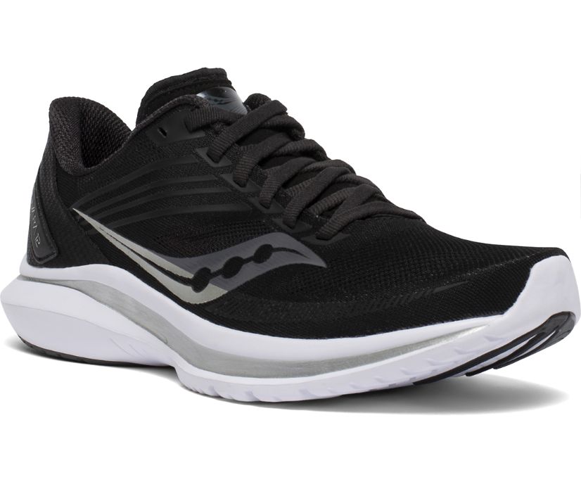 Black / Silver Women's Saucony Kinvara 12 Running Shoes | NJXFI5640