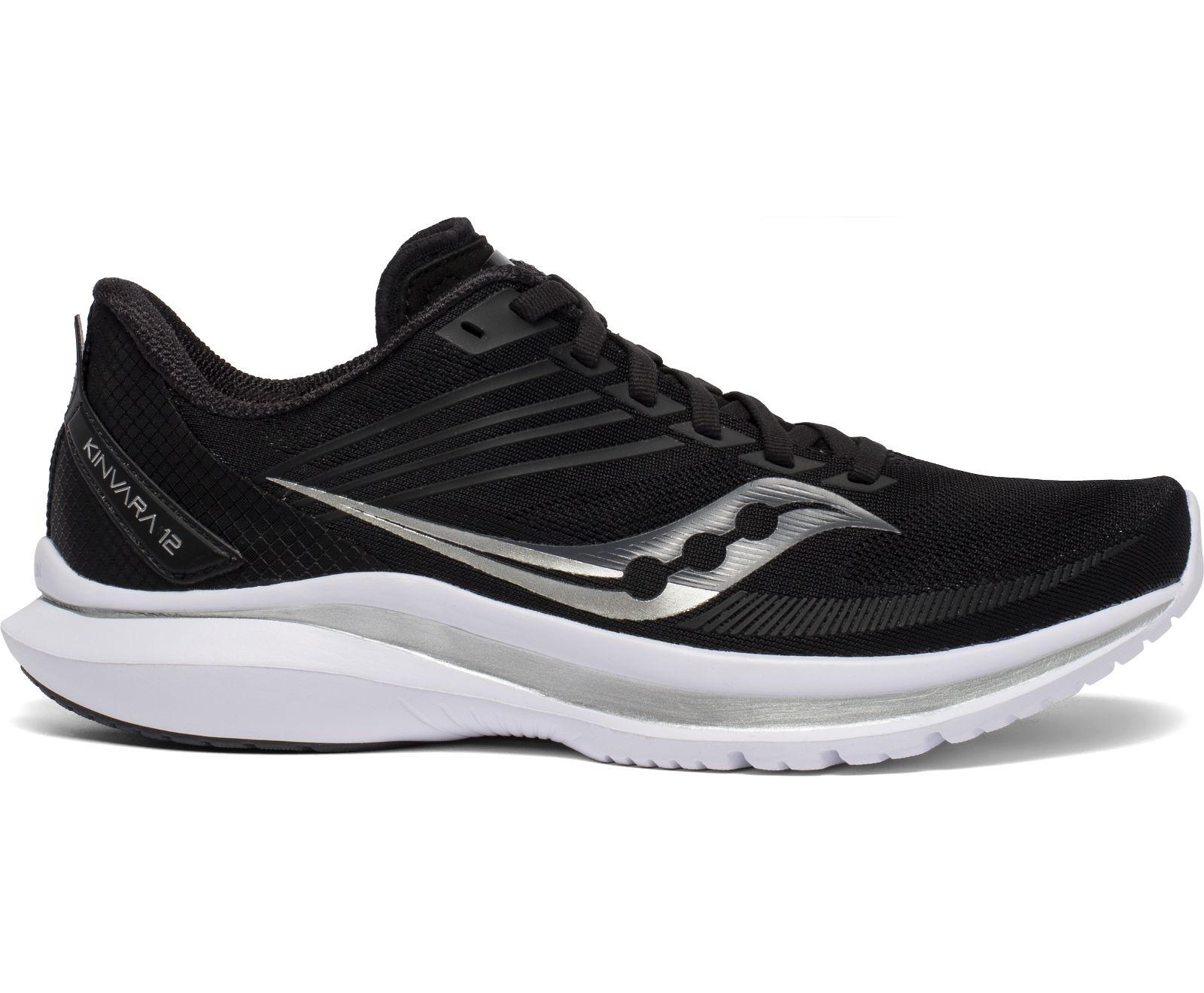 Black / Silver Women\'s Saucony Kinvara 12 Running Shoes | NJXFI5640