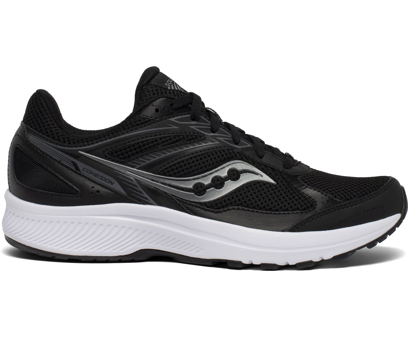 Black / White Men\'s Saucony Cohesion 14 Running Shoes | HCUMS4856