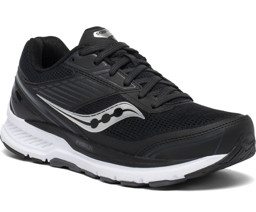 Black / White Women's Saucony Echelon 8 Wide Running Shoes | OGMUE6793