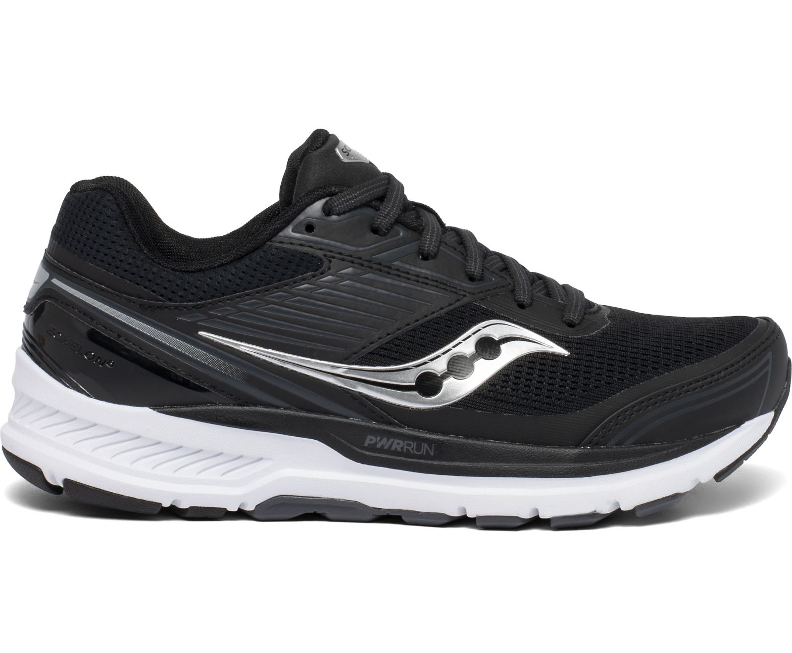 Black / White Women\'s Saucony Echelon 8 Wide Running Shoes | OGMUE6793