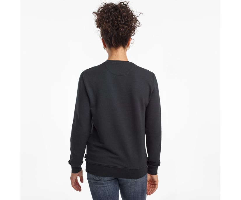 Black Women's Saucony Rested Crewneck Shirts | QZVBN7653