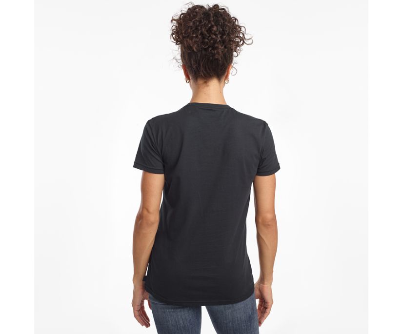 Black Women's Saucony Rested Short Sleeve Shirts | BAEZH3614