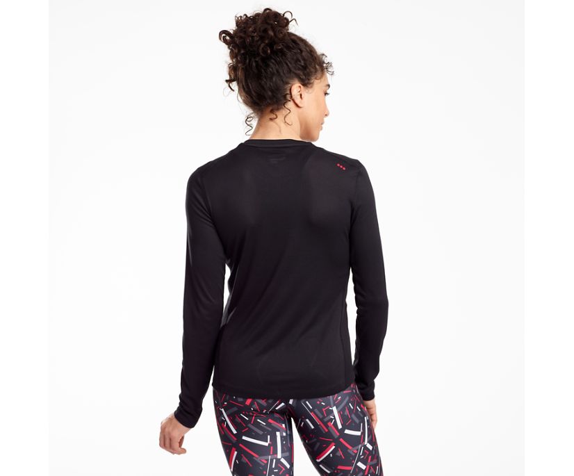 Black Women's Saucony Stopwatch Long Sleeve Shirts | SPGKQ8190