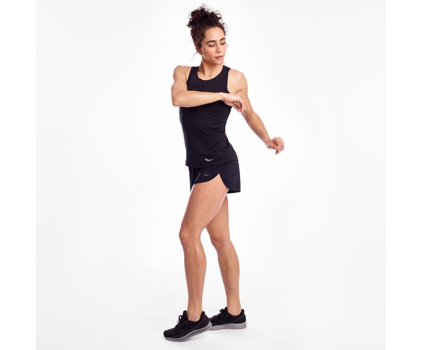 Black Women's Saucony Stopwatch Singlet Tanks | NDXWP7021