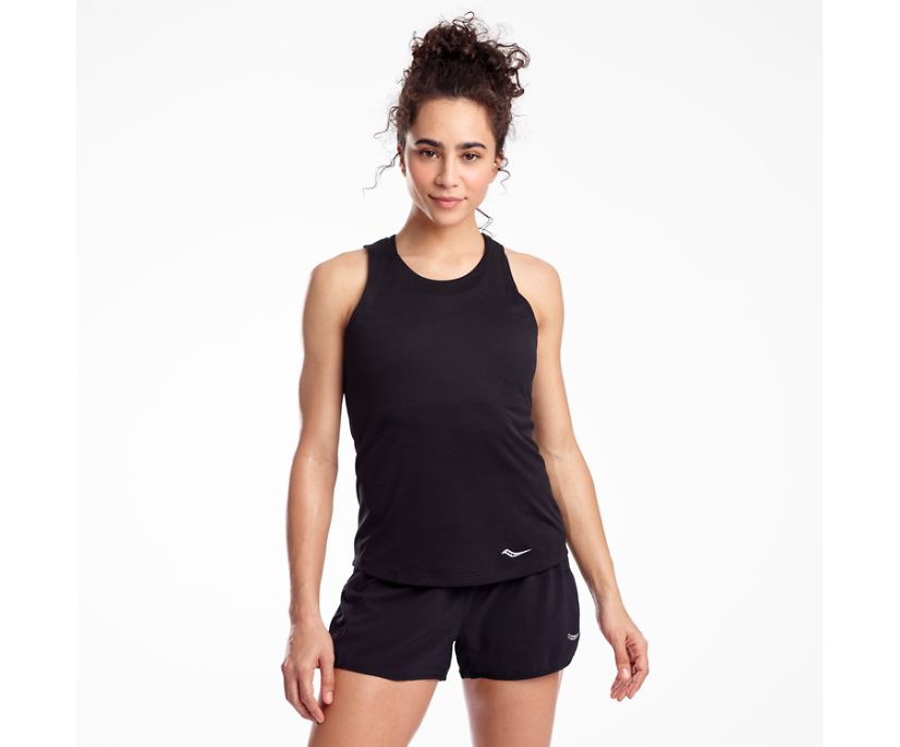 Black Women\'s Saucony Stopwatch Singlet Tanks | NDXWP7021