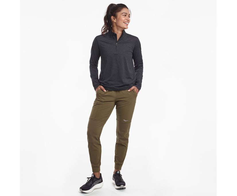 Black Women's Saucony Sunday 1/4 Zip Jackets | WRKLA7235