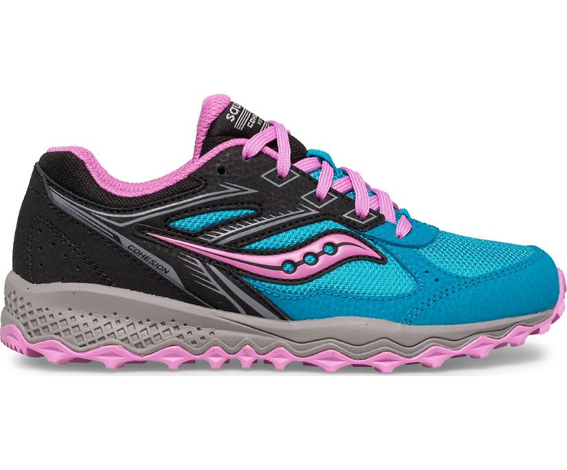 Blue / Pink / Black Kids\' Saucony Cohesion Tr14 Lace Sneakers | BLVNM9678