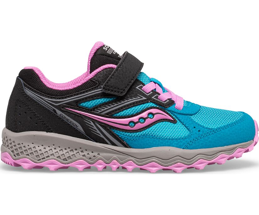 Blue / Pink / Black Kids\' Saucony Cohesion 14 A/C Sneakers | RCPBE8675