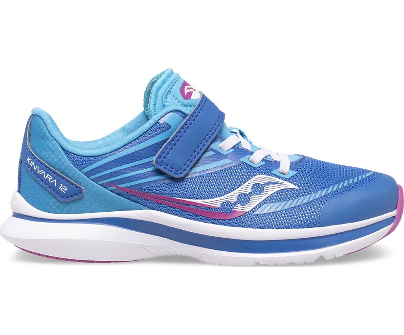 Blue / Pink Kids' Saucony Kinvara 12 A/C Sneakers | SYHGD7653