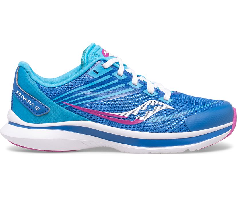 Blue / Pink Kids' Saucony Kinvara 12 Sneakers | OUXZM5789