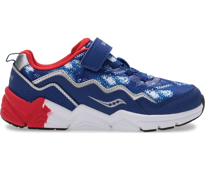 Blue / Red / White Kids' Saucony Flash A/C 2.0 Sneakers | XZDAH6715