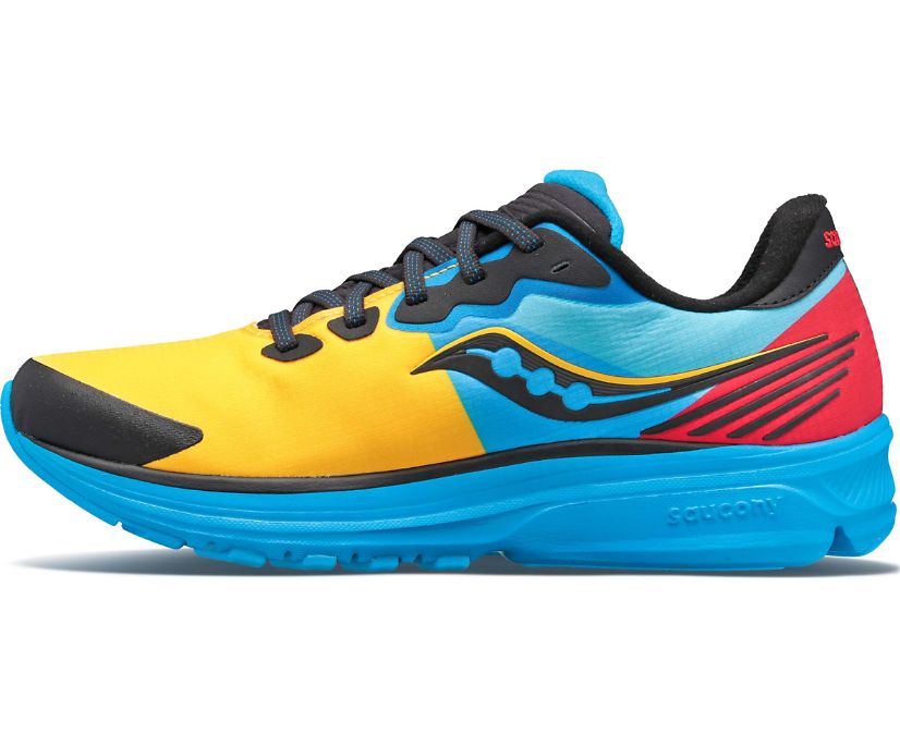 Blue / Red / Yellow Women's Saucony Ride 14 Runshield Running Shoes | GKBWJ8217