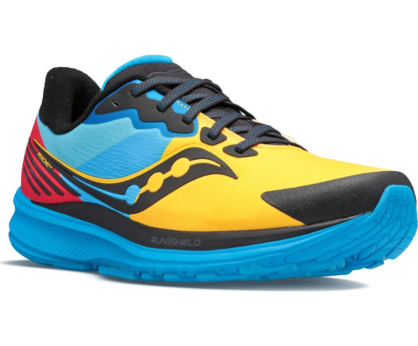 Blue / Red / Yellow Women's Saucony Ride 14 Runshield Running Shoes | GKBWJ8217