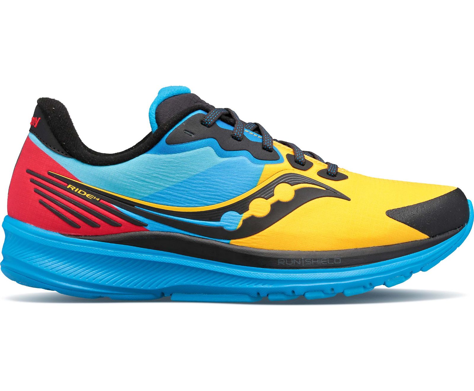 Blue / Red / Yellow Women\'s Saucony Ride 14 Runshield Running Shoes | GKBWJ8217