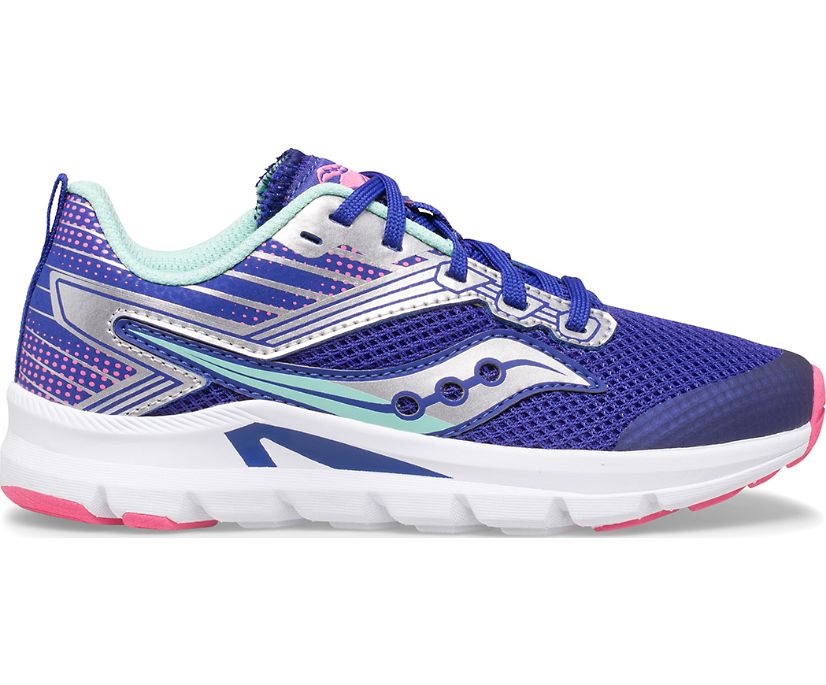 Blue / Silver Kids' Saucony Axon Sneakers | LKGIF0986