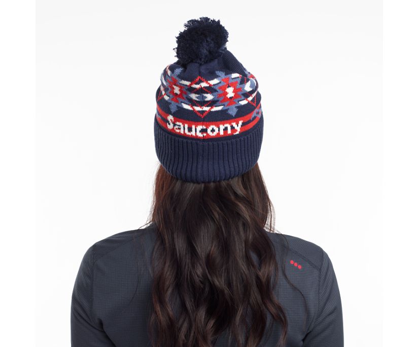 Blue Women's Saucony Rested Pom Beanies | YEMXA8196