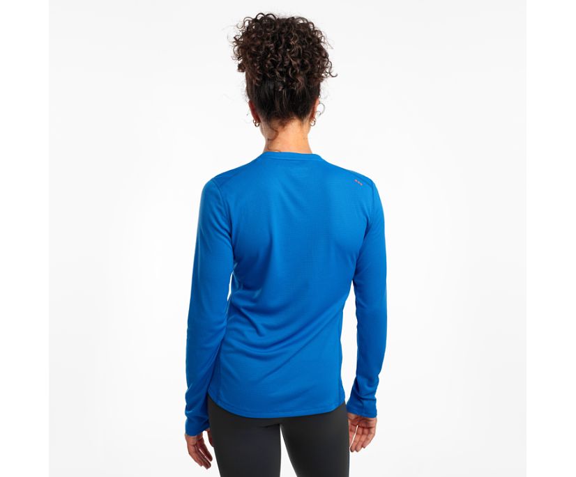 Blue Women's Saucony Stopwatch Long Sleeve Shirts | BGVUI2951