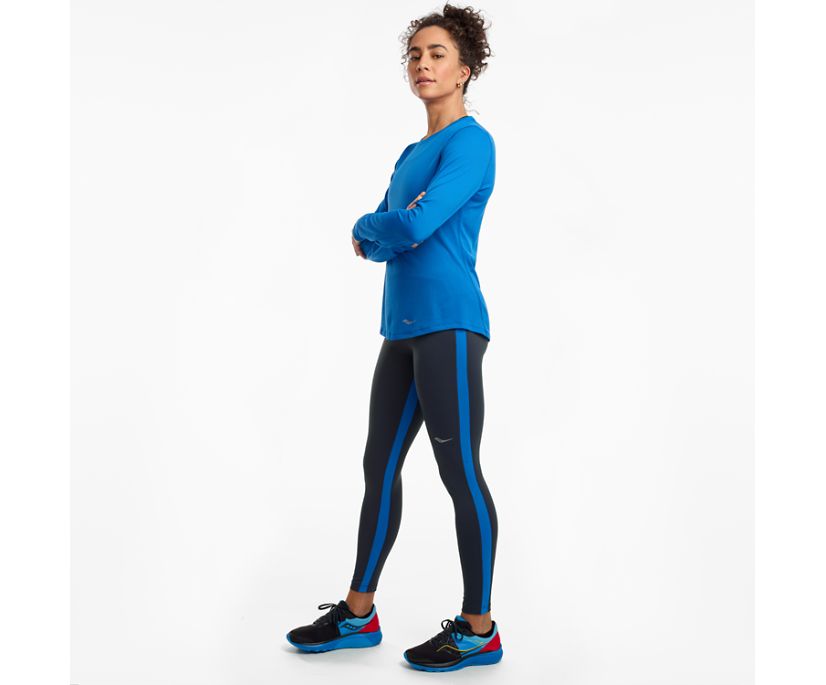 Blue Women's Saucony Stopwatch Long Sleeve Shirts | BGVUI2951