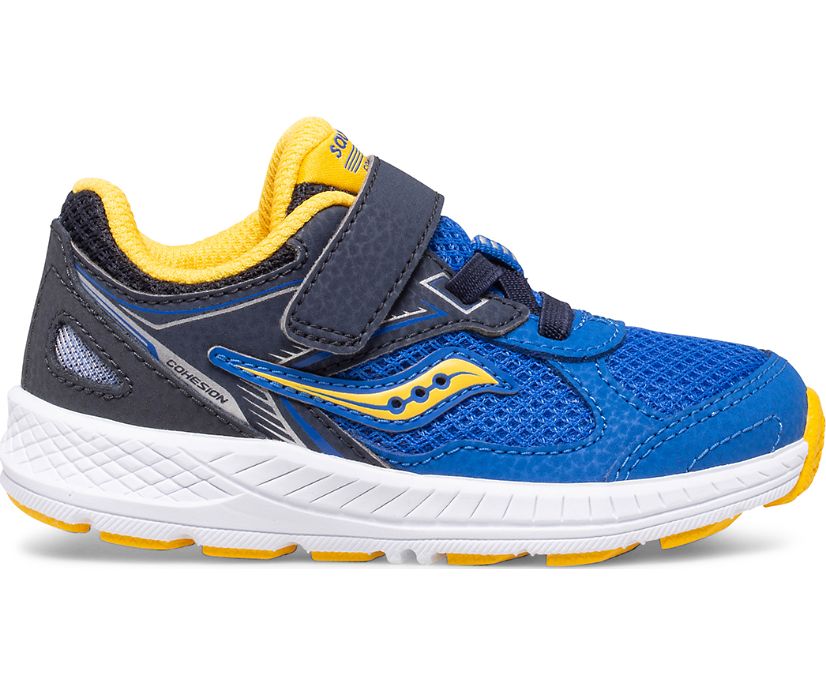 Blue / Yellow Kids\' Saucony Cohesion 14 A/C Jr. Sneakers | IHGNF4728