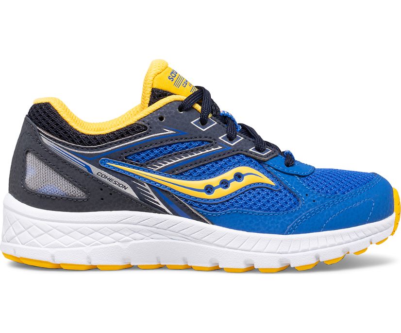 Blue / Yellow Kids\' Saucony Cohesion 14 Lace Sneakers | JADTX2510