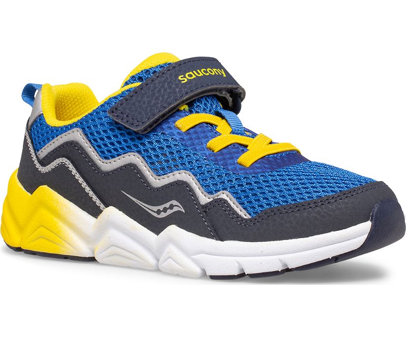 Blue / Yellow Kids' Saucony Flash A/C 2.0 Sneakers | UVJKX2130