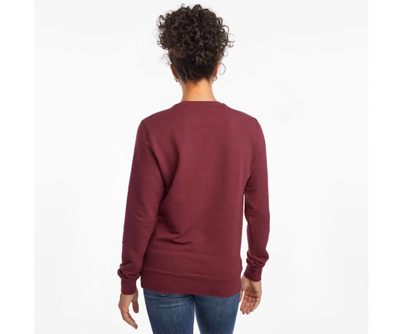 Burgundy Women's Saucony Rested Crewneck Shirts | TUFJE1287