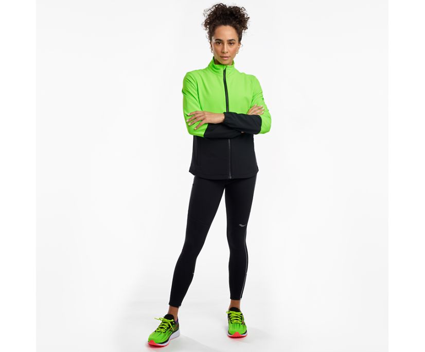 Green / Black Women's Saucony Bluster Jackets | PAVEF5014