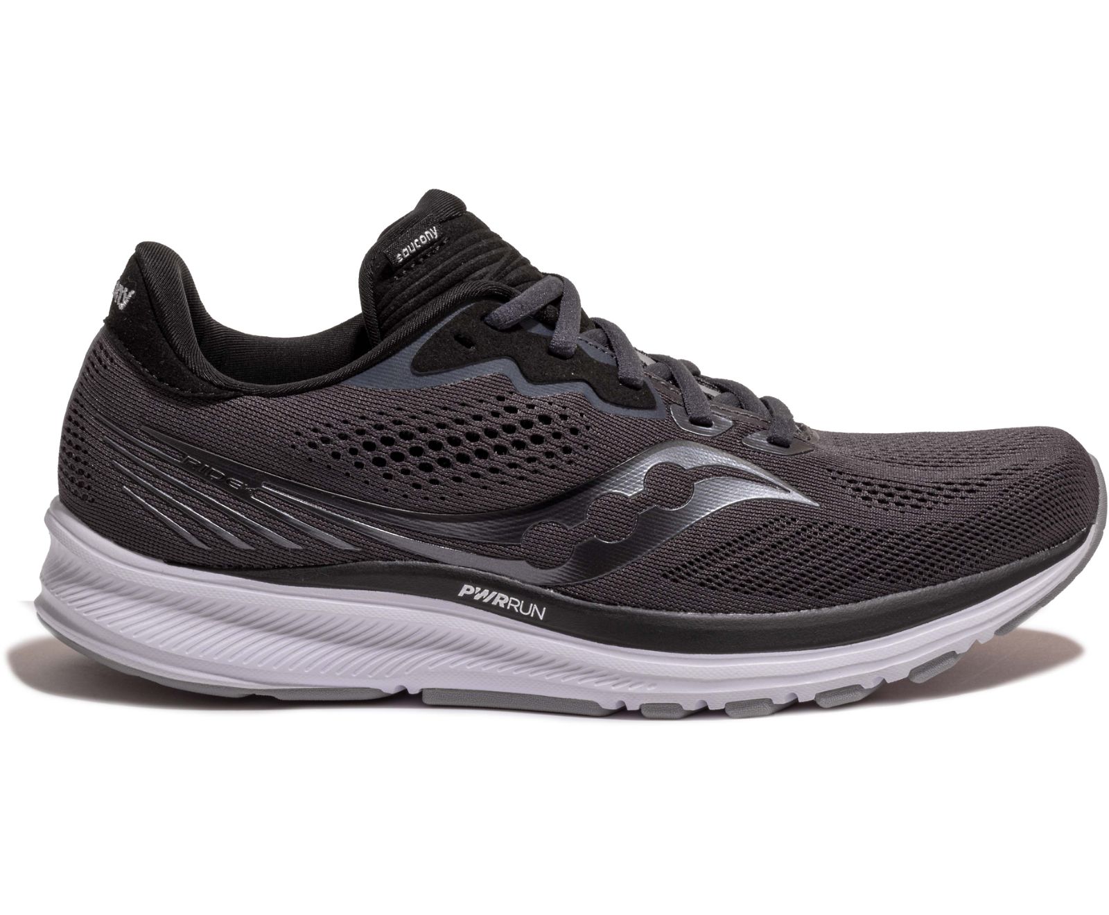 Grey / Black Men\'s Saucony Ride 14 Wide Running Shoes | CGOKD5469