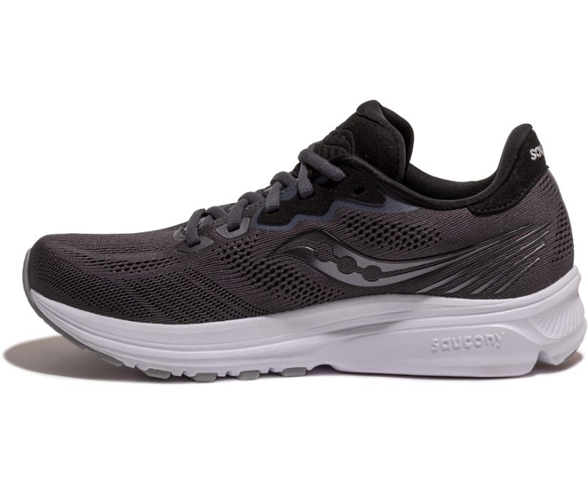 Grey / Black Women's Saucony Ride 14 Running Shoes | IMQYV6478