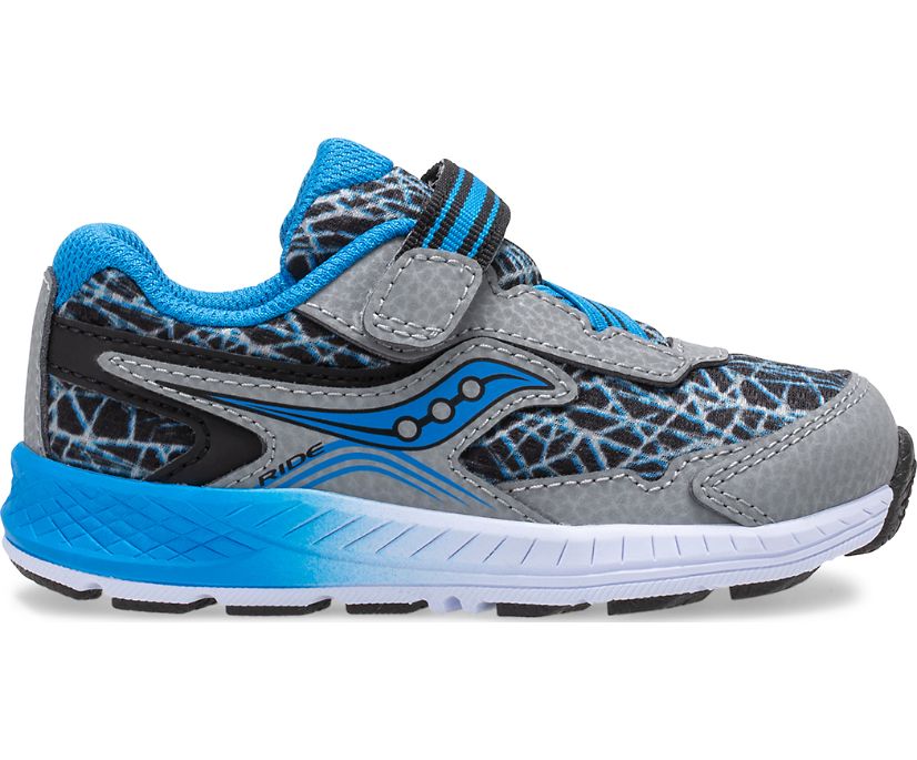 Grey / Blue / Black Kids' Saucony Ride 10 Jr. Sneakers | MCKSN0167