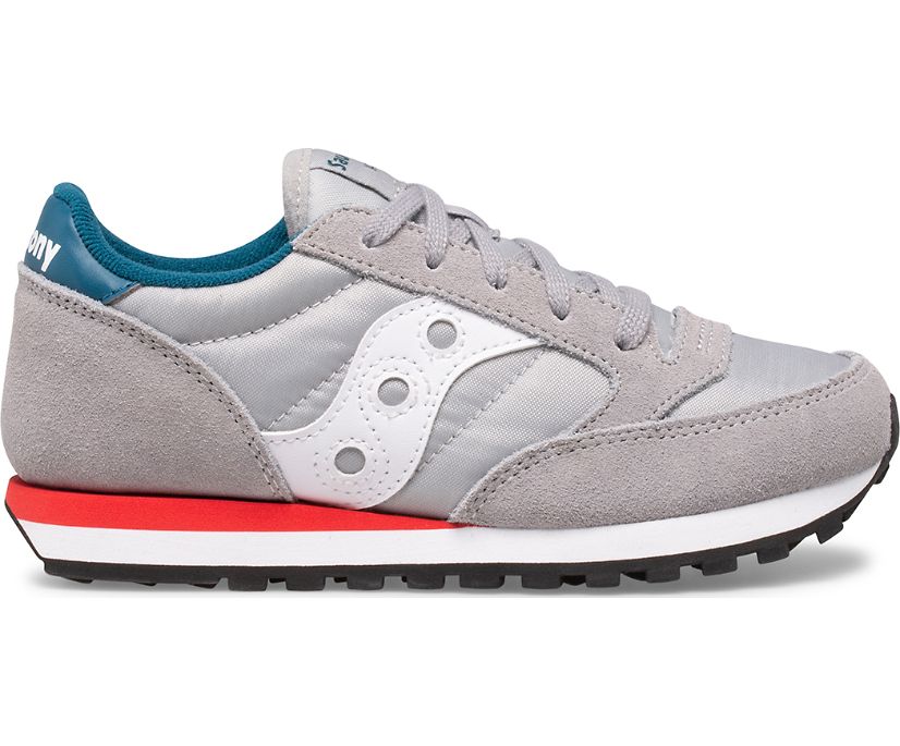 Grey / Blue / Red Kids' Saucony Jazz Original Sneakers | FNHVM5467