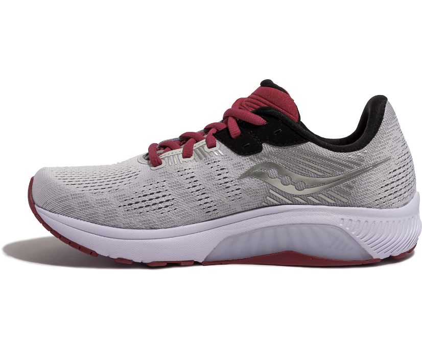 Grey / Burgundy Women's Saucony Guide 14 Running Shoes | KTXWA5612