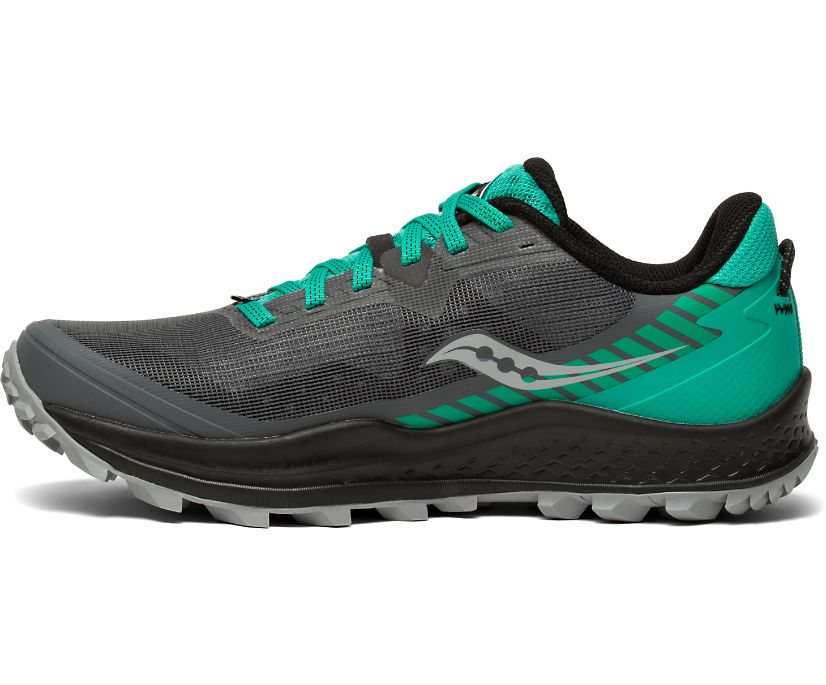 Grey / Light Turquoise Women's Saucony Peregrine 11 Trail Running Shoes | DFSUV3580