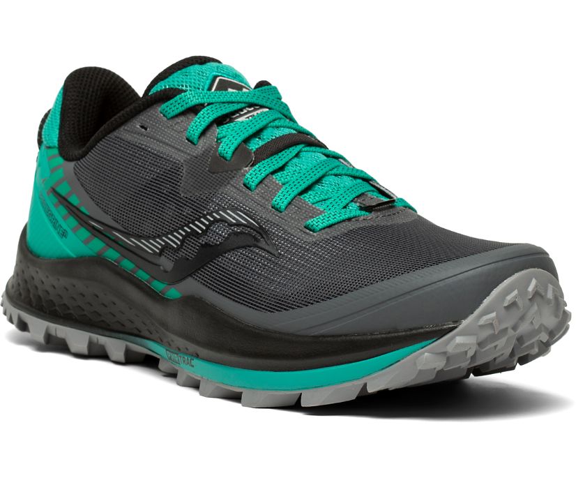 Grey / Light Turquoise Women's Saucony Peregrine 11 Trail Running Shoes | DFSUV3580