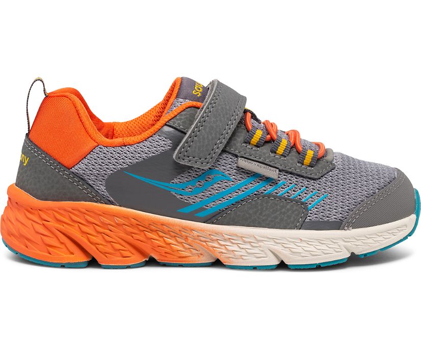 Grey / Orange / Blue Kids' Saucony Wind Shield A/C Sneakers | NZXLI8137