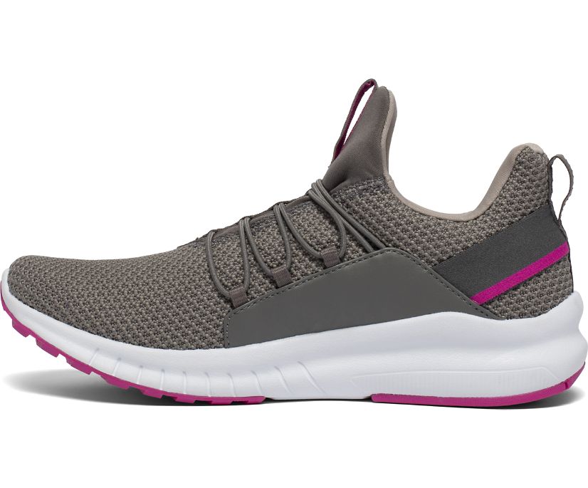 Grey / Pink Women's Saucony Stretch & Go Glide Walking Shoes | QHJRY2374