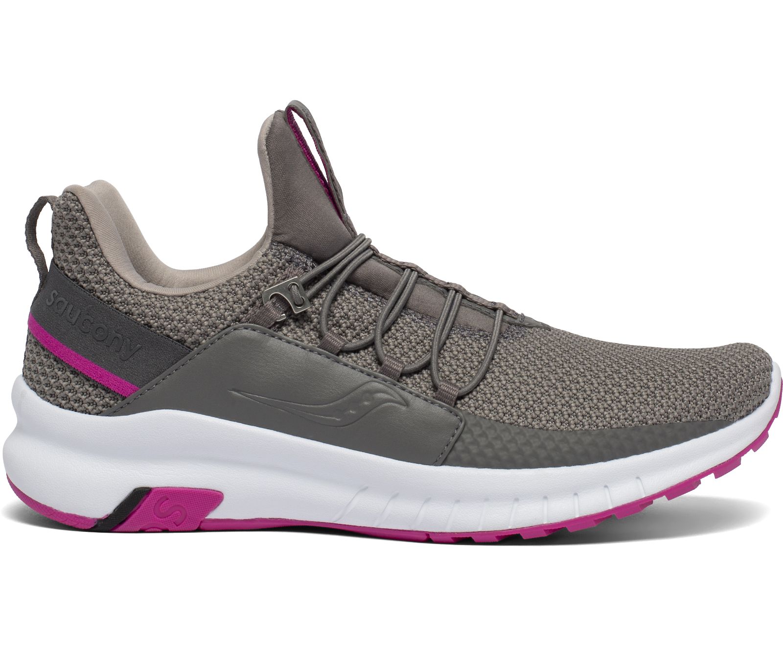 Grey / Pink Women\'s Saucony Stretch & Go Glide Walking Shoes | QHJRY2374