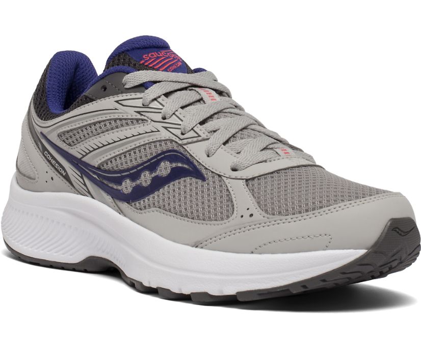 Grey / Purple Women's Saucony Cohesion 14 Running Shoes | YCELI4925