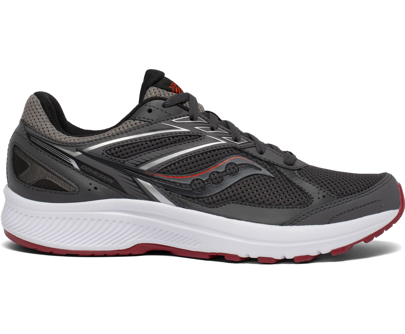 Grey / Red Men\'s Saucony Cohesion 14 Running Shoes | TZSOM0129